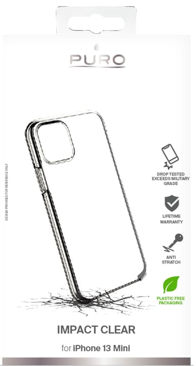 Puro Impact deksel til iPhone 13 mini (transparent)