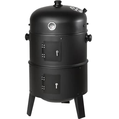 3 i 1 BBQ røykovn - svart