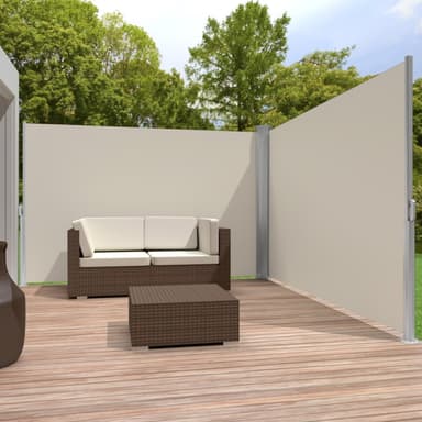Dobbel Sidemarkise aluminium - 160 x 600 cm,beige