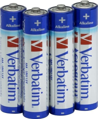 Verbatim batterier, AAA(LR03), 4-pack, Alkaline, 1,5 V