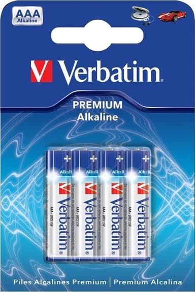Verbatim batterier, AAA(LR03), 4-pack, Alkaline, 1,5 V