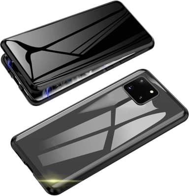 Samsung Galaxy A81 deksel dobbeltsidig herdet glass Svart