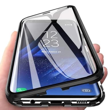 Samsung Galaxy A81 deksel dobbeltsidig herdet glass Svart
