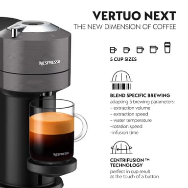 Nespresso Vertuo Next kaffemaskin fra Delonghi ENV120GY (grå)