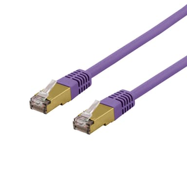 deltaco S/FTP Cat6a patch cable 3m 500MHz Deltacertified LSZH purple