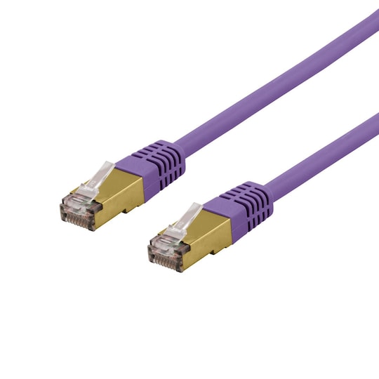 deltaco S/FTP Cat6a patch cable 1m 500MHz Deltacertified LSZH purple