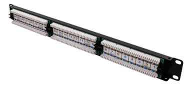 UTP patch panel 24xRJ45 Cat6 Krone blocks 1U 19"" labels
