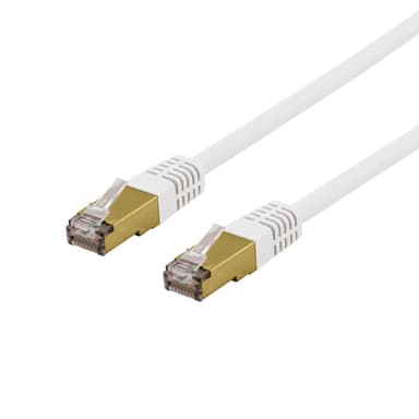 deltaco S/FTP Cat6a patch cable, delta cert, LSZH, 10m, white