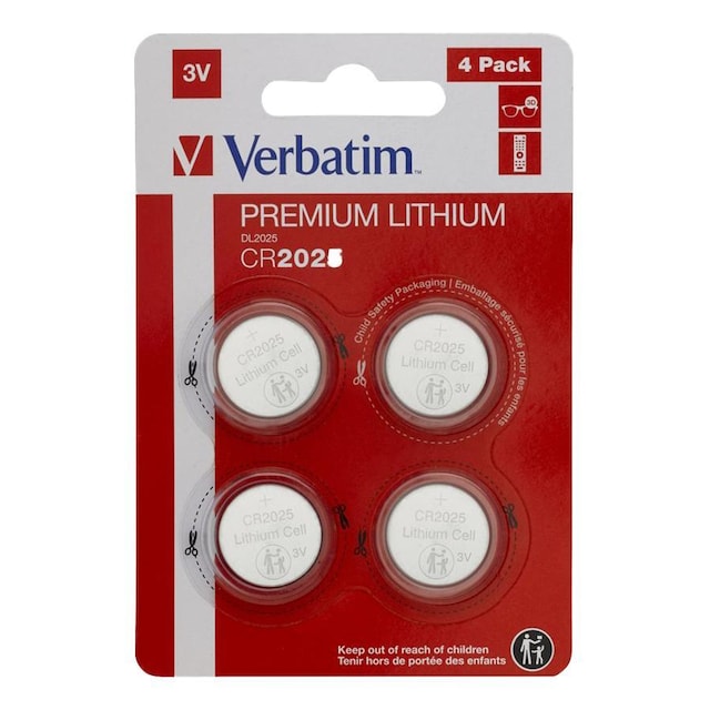 verbatim Lithium battery CR2025 3V 4 pack