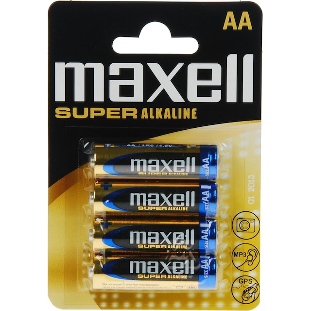 Maxell AA LR06 superalkaliske batterier 4-pakning