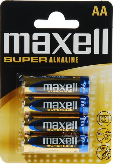 Maxell AA LR06 superalkaliske batterier 4-pakning