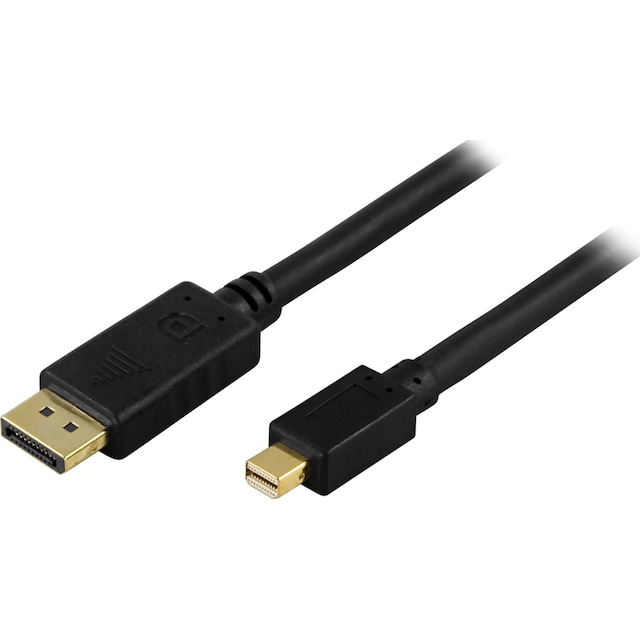 DELTACO DisplayPort till Mini DisplayPort kabel, 20-p ha - ha, 2m, sva
