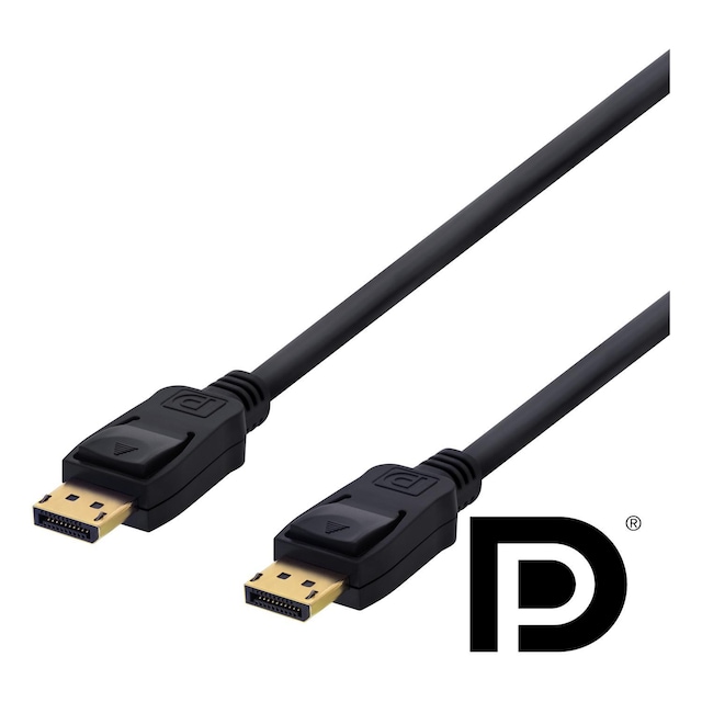 DELTACO DisplayPort cable, 1m, 4K UHD, DP 1.2, black