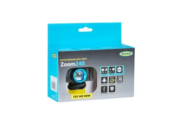 Zoom 240 lm Alu hodelykt, oppladbar