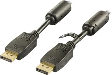 DELTACO DisplayPort-skjermkabel, Ultra HD ved 60Hz, 21,6 Gb / s, 0,5 m, sv