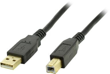 DELTACO USB 2.0 kabel Type A-Type B output,2m,svart