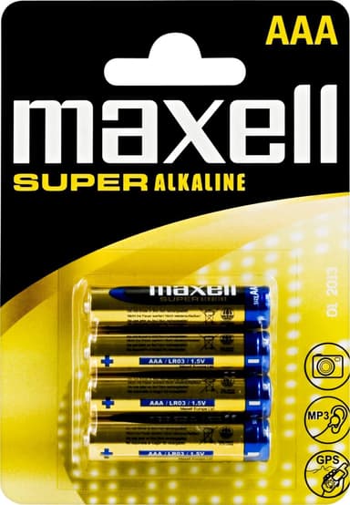 Maxell AAA LR03 superalkaliske batterier 4-pakning