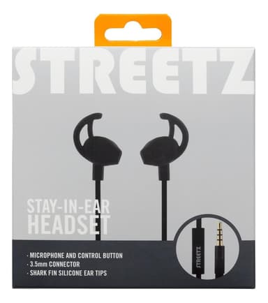 E120 Stayinear headset 1button remote 3.5mm mic black
