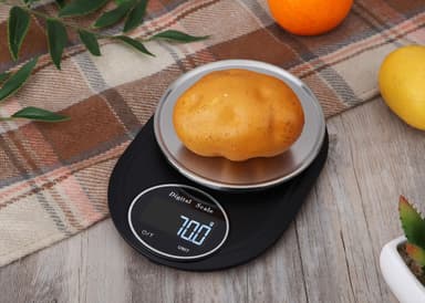 Digital kjøkkenvekt i rustfritt stål 2 kg / 0,1 g, svart / sølv
