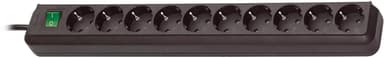 Brennenstuhl Eco-Line grenuttak, 10xCEE 7 / 4-1xCEE 7/7, 3m kabel, kjæledyr, sv