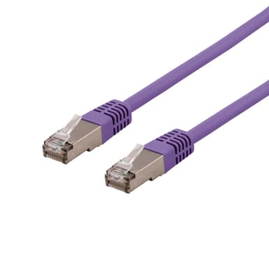 deltaco U/FTP Cat6a patch cable, LSZH, 0.5m, purple