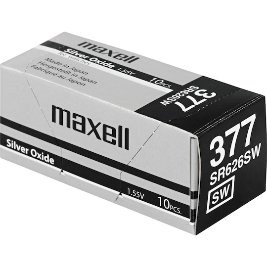 Maxell knappcellsbatteri, Silver-oxid, SR626SW(377),1,55V,10 pcs pack