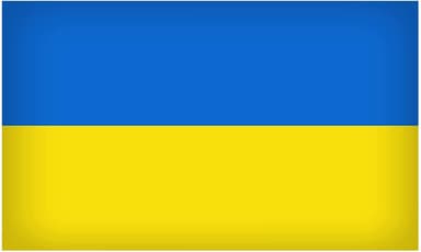 Ukraina flagg klistremerker 10-pakning blå / gul