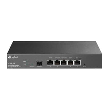 TP-LINK SafeStream Gigabit Multi-WAN VPN-ruter ER7206 10/100/1000 Mbit/s, Ethernet LAN (RJ-45)-porter 1× Gigabit SFP WAN-port, 1× Gigabit RJ45 WAN-port, 2x Gigabit RJ45 Gigabit-porter 2× WAN/L