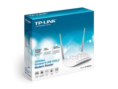 TP-Link TD-W9970 300Mbps trådlös N ADSL2 Modem Router, USB, vit