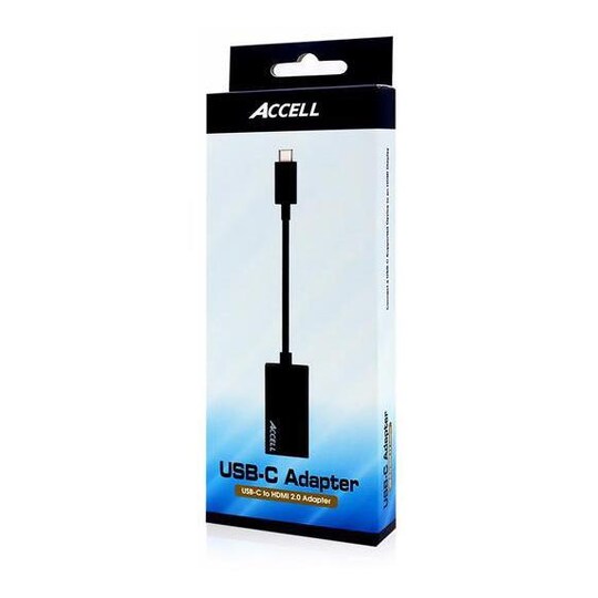 Accell USB-C - HDMI 2.0a adapter, 4096x2160, 60Hz, HDCP 1.3, 0.15m, sv