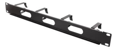 DELTACO 19"" 1U Metal Cable Management with brush, 4 metal rings