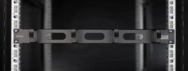 DELTACO 19"" 1U Metal Cable Management with brush, 4 metal rings