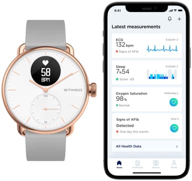 Withings ScanWatch hybrid smartklokke 38mm (rose gold)