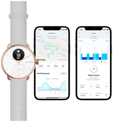 Withings ScanWatch hybrid smartklokke 38mm (rose gold)