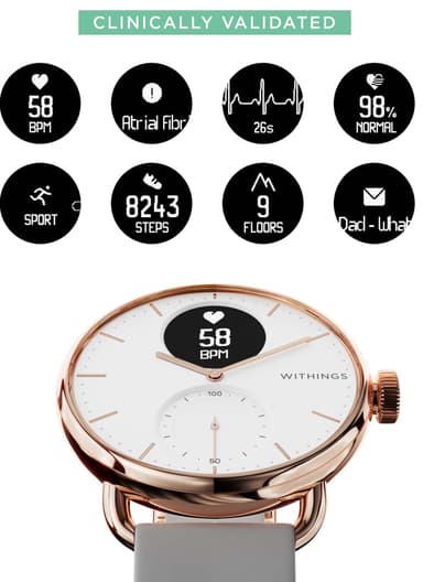 Withings ScanWatch hybrid smartklokke 38mm (rose gold)