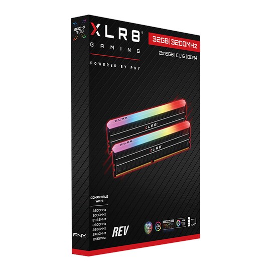 PNY XLR8 Gaming REV™ RGB 32GB (2x16GB) DDR4 3200MHz Desktop Memory Kit