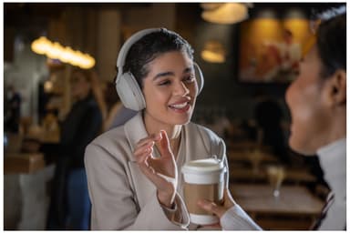 Sony WH-1000XM5 trådløse around-ear hodetelefoner (hvit)