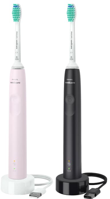 Philips Sonicare 3100 elektrisk tannbørste 2-pk. HX367515 (rosa/sort)