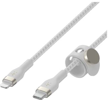 Belkin USB-C til Lightning flettet silikonkabel 3m (hvit)