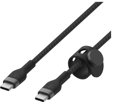Belkin USB-C til USB-C flettet silikonkabel 3m (sort)