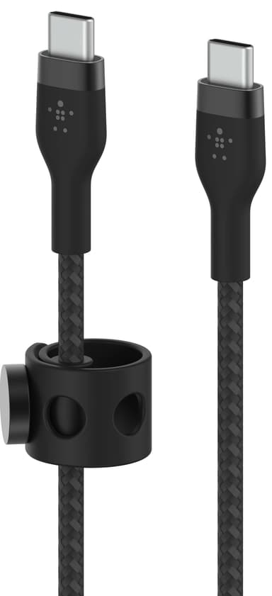 Belkin USB-C til USB-C flettet silikonkabel 3m (sort)