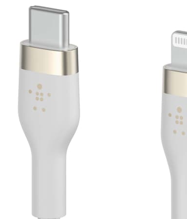 Belkin USB-C til Lightning flettet silikonkabel 3m (hvit)