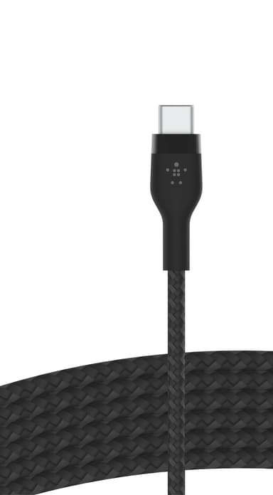 Belkin USB-C til USB-C flettet silikonkabel 3m (sort)