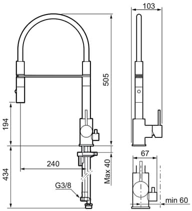 Mora INXX II Minipro blandebatteri med ventil (børstet messing)