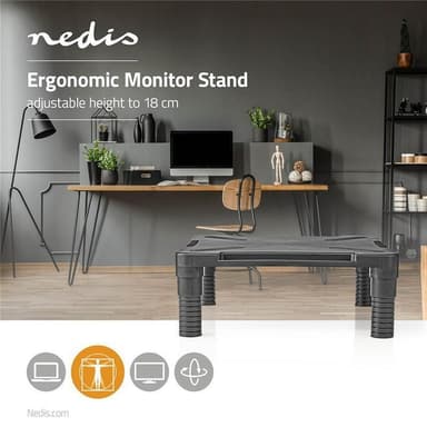 Nedis Monitor Stand | Ergonomisk: Yes | Maksimal bæreevne: 18 kg | Universal | Justerbar høyde: Ja