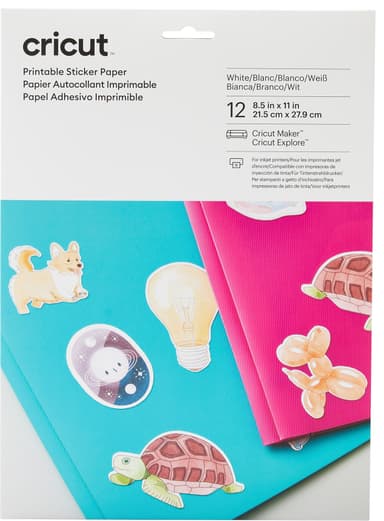Cricut Printable klistreark 21,5 x 28 cm (12 stk. ark)