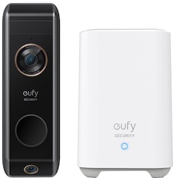 Eufy 2K Dual Cam Video smart ringeklokke + Eufy Security Home Base 2