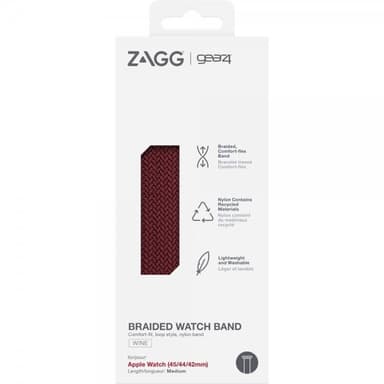 Gear4 Apple Watch 42/44/45mm/Apple Watch Ultra Armbånd Braided Watch Band Medium Wine