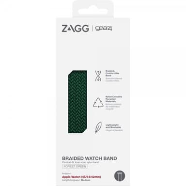 Gear4 Apple Watch 42/44/45mm/Apple Watch Ultra Armbånd Braided Watch Band Medium Forest Green