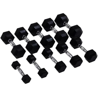 BLK DOT Gummi/Krom Hex Hantel 10 kg